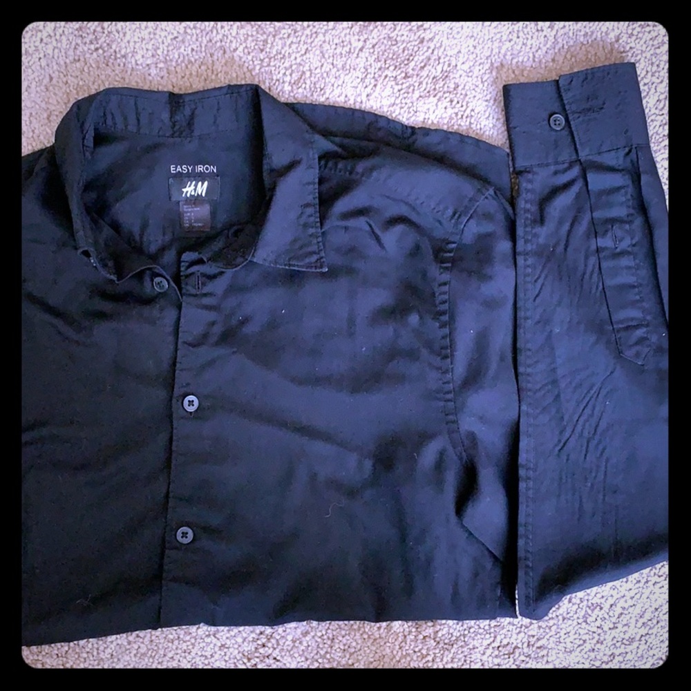 Black button down top